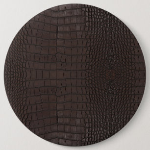 Badge Rond 15,2 Cm Texture de la peau de l'alligator Brown