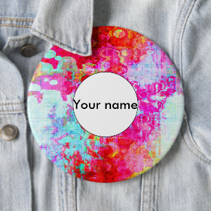 Badge Rond 15,2 Cm Texture rouge rose