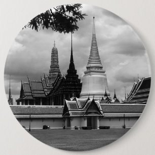 Badge Rond 15,2 Cm Thaïlande vintage Bangkok Chapelle Palais Royal