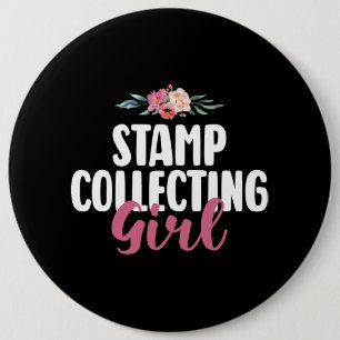 Badge Rond 15,2 Cm Timbre Collecte Girls Postage Timps Collector Ent