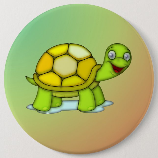 Badge Rond 15,2 Cm Tortue (Devant)
