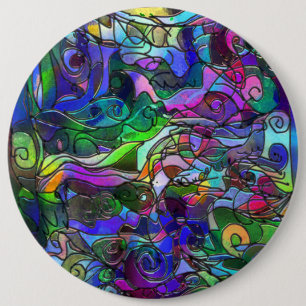 Badge Rond 15,2 Cm Toutes les couleurs avec des tourbillons et des li