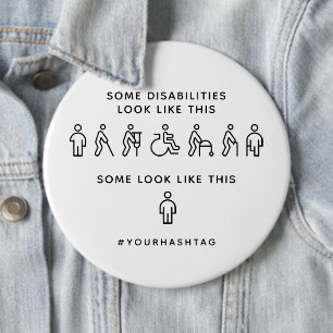 Badge Rond 15,2 Cm Toutes les handicaps ne sont pas visibles #Handica