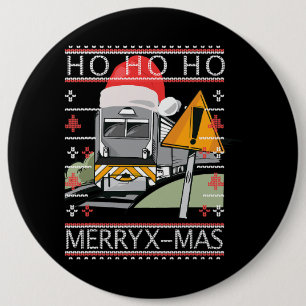 Badge Rond 15,2 Cm Train à vapeur Casquette de Noël