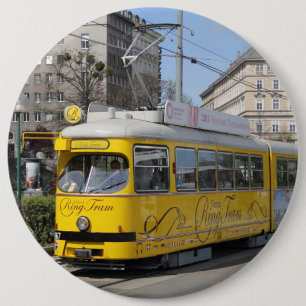 Badge Rond 15,2 Cm Tramway du Ring de Vienne