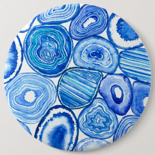 Badge Rond 15,2 Cm Tranches d'agneau bleu