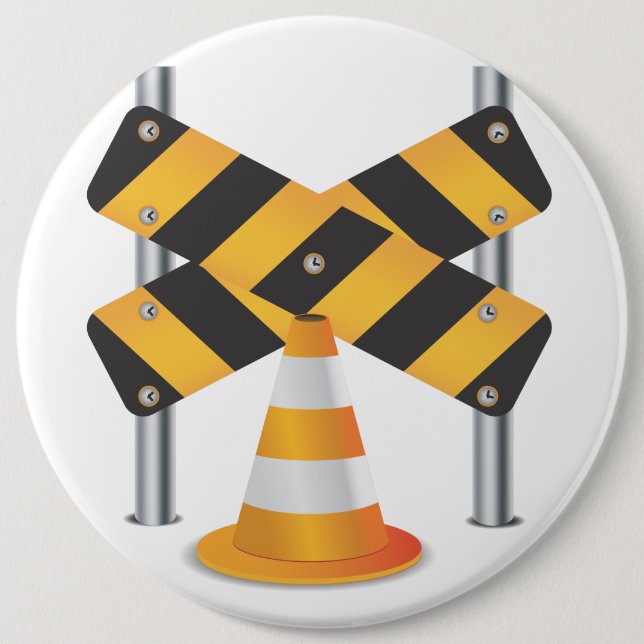 Badge Rond 15,2 Cm Travaux routiers (Devant)