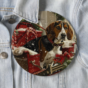 Badge Rond 15,2 Cm Treeing Walker Coonhound Dog Christmas Festive