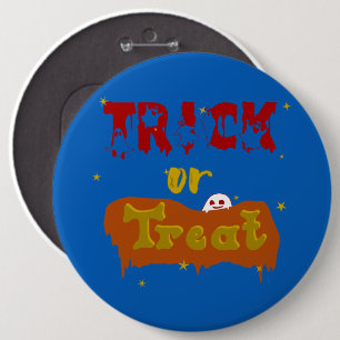 Badge Rond 15,2 Cm Trick or Treat Drôle Boo Halloween Bouton