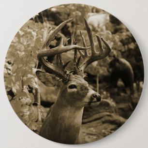 Badge Rond 15,2 Cm Trophée Deer