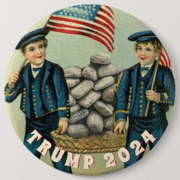 BADGE ROND 15,2 CM TRUMP 2020 CONSTRUIRE CE MUR