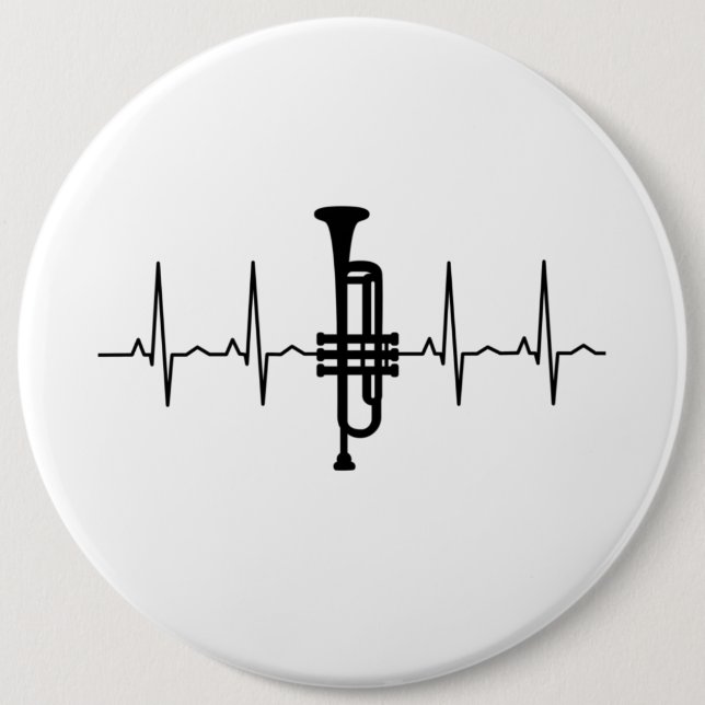 Badge Rond 15,2 Cm Trumpet Hearbeat (Devant)