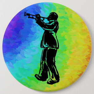 Badge Rond 15,2 Cm Trumpet New York Boogie Nights Rainbow