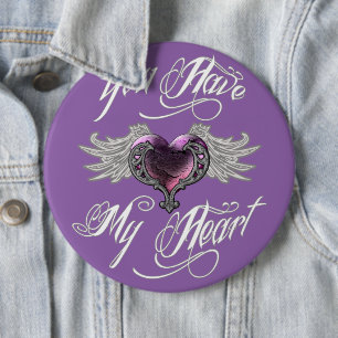 Badge Rond 15,2 Cm Tu As Mon Coeur Rose