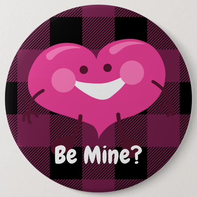 Badge Rond 15,2 Cm Tu Es À Moi ? | Coeur lunatique | Valentine (Devant)