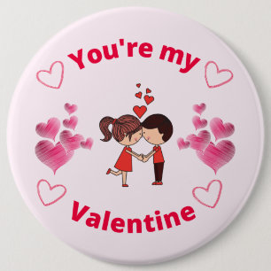 Badge Rond 15,2 Cm Tu es mon Valentin