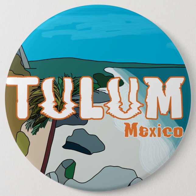Badge Rond 15,2 Cm Tulum Mexique Grande idée cadeau (Devant)