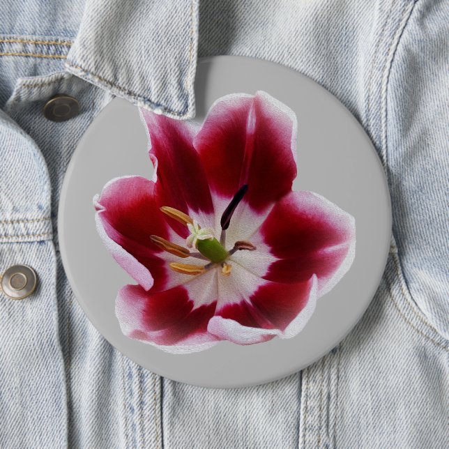 Badge Rond 15,2 Cm Tutelle rouge profonde (En situation)