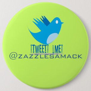 Badge Rond 15,2 Cm Twitter Bird Suivez-moi - Choisir la couleur de l'