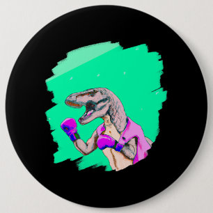 Badge Rond 15,2 Cm Tyrannosaurus Rex T Rex Cool de boxe Dinosaure drô