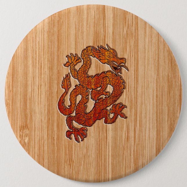 Badge Rond 15,2 Cm Un dragon de Crimson sur Bambou comme (Devant)