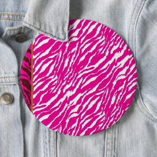 Badge Rond 15,2 Cm Un motif floral complexe en rose et blanc, art