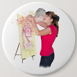 Badge Rond 15,2 Cm Une photo pour symboliser l'amour et la passion po
