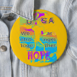 Badge Rond 15,2 Cm USA Hope : Conception texturée colorée