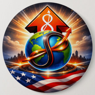 Badge Rond 15,2 Cm USTP Global Infinity Ascent Patriotic Button