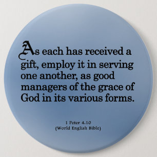 Badge Rond 15,2 Cm Utilisant des cadeaux de 4h10 de Peter de Dieu 1