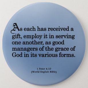 Badge Rond 15,2 Cm Utilisant des cadeaux de 4h10 de Peter de Dieu 1