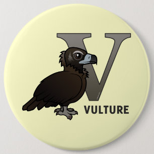 Badge Rond 15,2 Cm V est pour le vautour