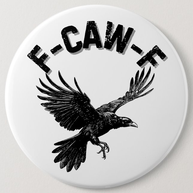 Badge Rond 15,2 Cm Vache drôle corbeau (Devant)