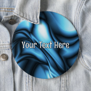 Badge Rond 15,2 Cm Vague de soie bleue