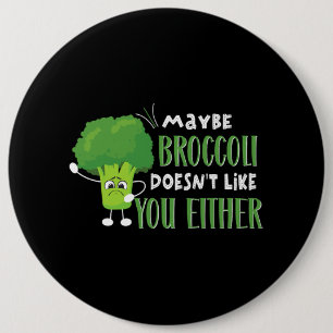 Badge Rond 15,2 Cm Vegetarian Vegetarian Vegas Peut-Être Broccoli ne