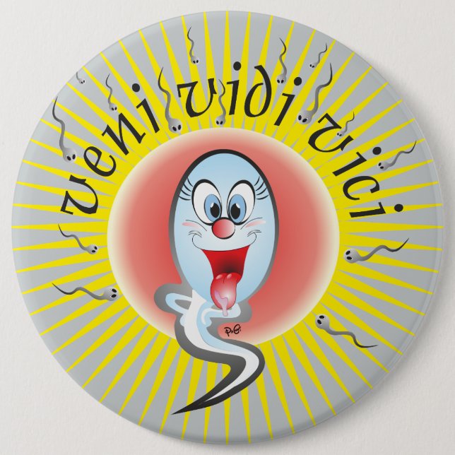 Badge Rond 15,2 Cm veni vedi vici Button (Devant)