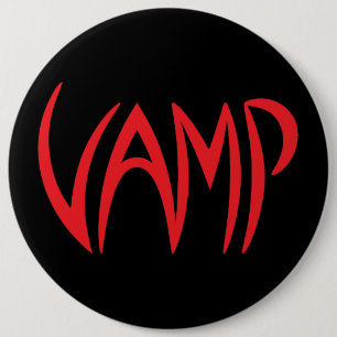 Badge Rond 15,2 Cm Version du texte Vamp (noir/rouge)
