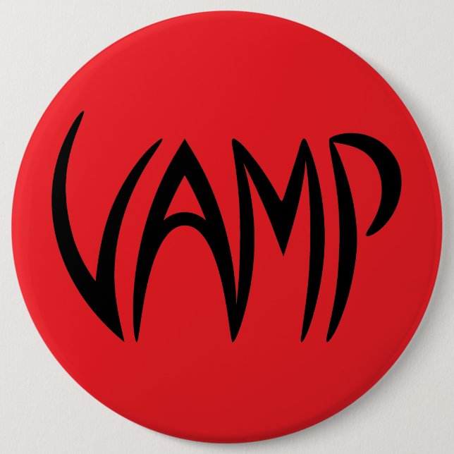 Badge Rond 15,2 Cm Version Texte Vamp (rouge/noir) (Devant)