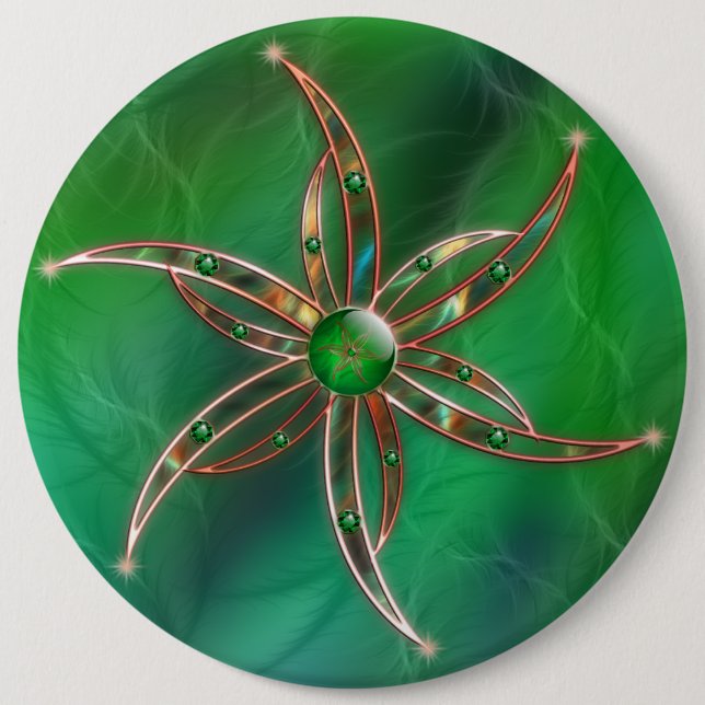 Badge Rond 15,2 Cm Vert comme l'herbe bouton (Devant)