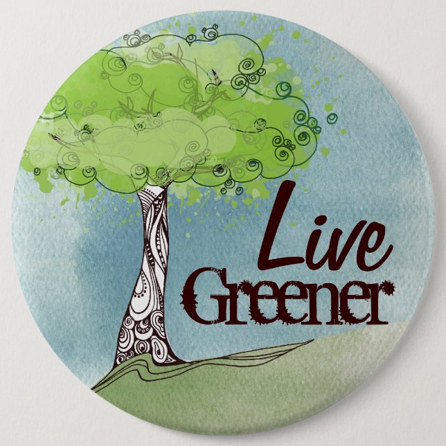 Badge Rond 15,2 Cm Vert vivant (Devant)