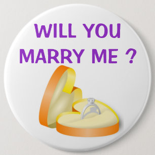 BADGE ROND 15,2 CM "VEUX-TU ME MARIER ?" FIANÇAILLES RING