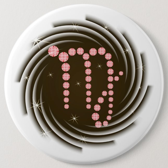 Badge Rond 15,2 Cm Vierge du 23 août au 23 septembre (Devant)