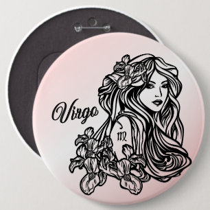 Badge Rond 15,2 Cm Vierge du zodiaque Vierge
