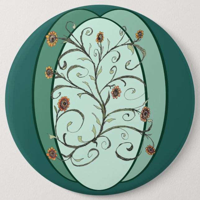 Badge Rond 15,2 Cm Vigne d'automne (Devant)