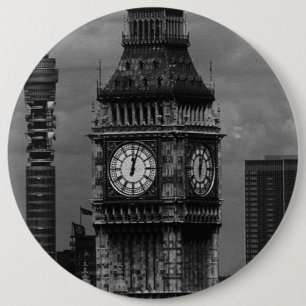 Badge Rond 15,2 Cm Vintage Angleterre Londres poste tour Big ben