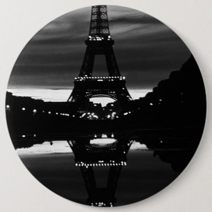 Badge Rond 15,2 Cm Vintage France Paris Eiffel tower reflection