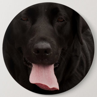 Badge Rond 15,2 Cm Visage de chien noir