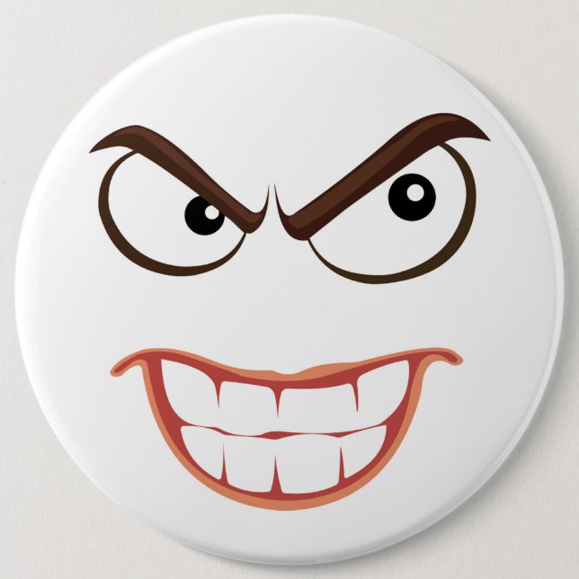 BADGE ROND 15,2 CM VISAGE SINISTRE (Devant)