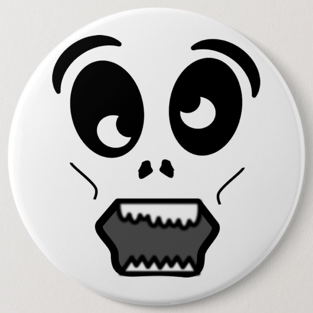 BADGE ROND 15,2 CM VISAGE ZOMBIE (Devant)