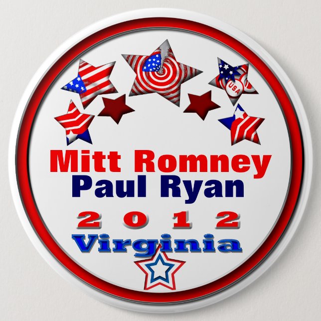 Badge Rond 15,2 Cm Vos candidats Virginia (Devant)